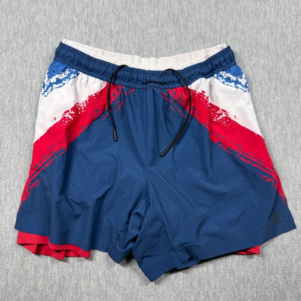 Chubbies Mens M Blue Red White 5.5 Inseam Lined Athletic Running Shorts 12748